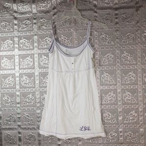NWT 5th & Ocean White & Purple LSU Tank Top Size M